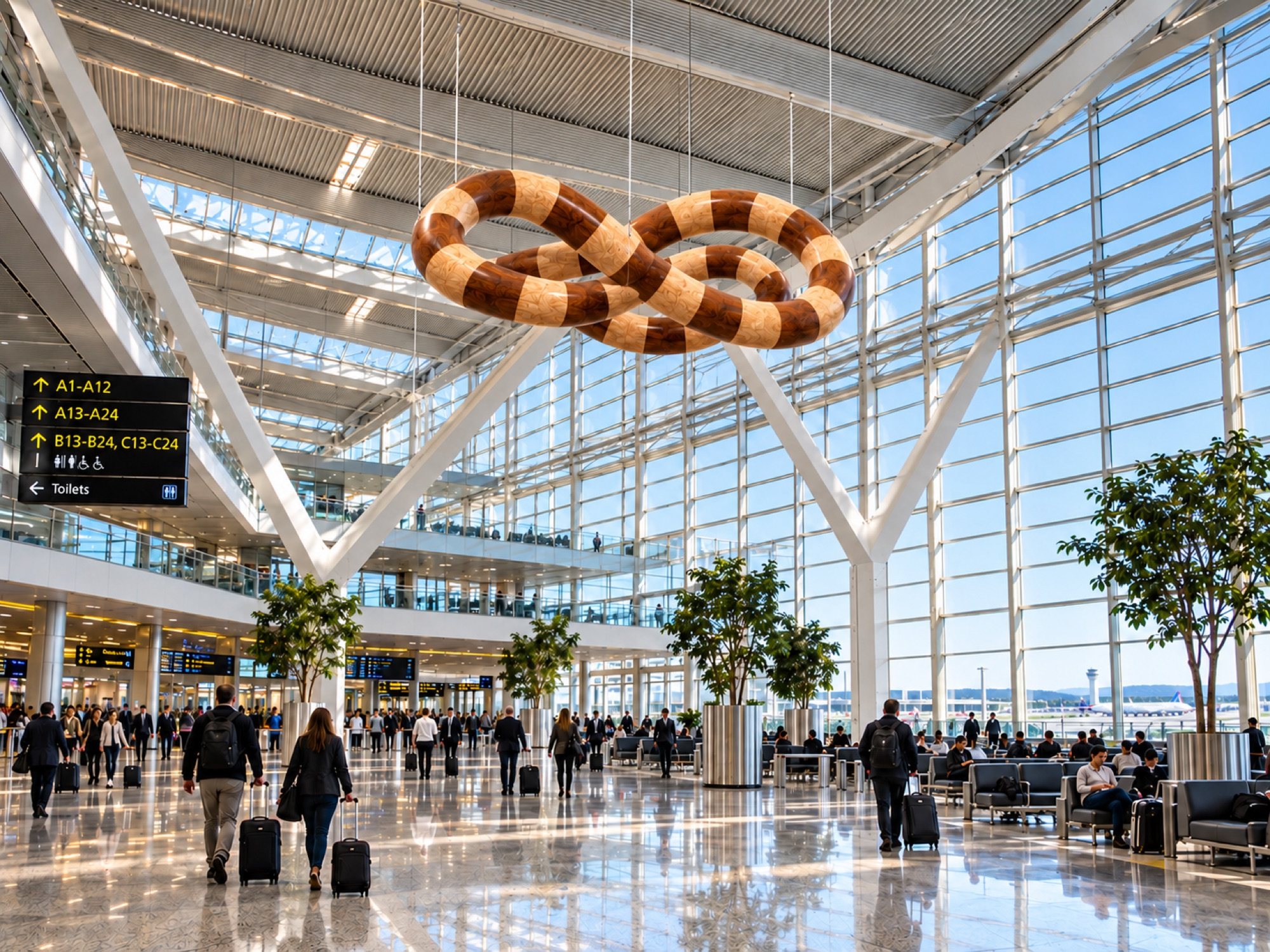 ellelle IN-CL, large format infinity in an airport